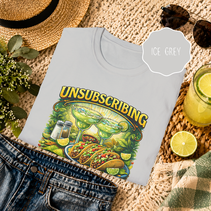 grey taco tuesday shirt with margarita design styled for summer vacation outfit